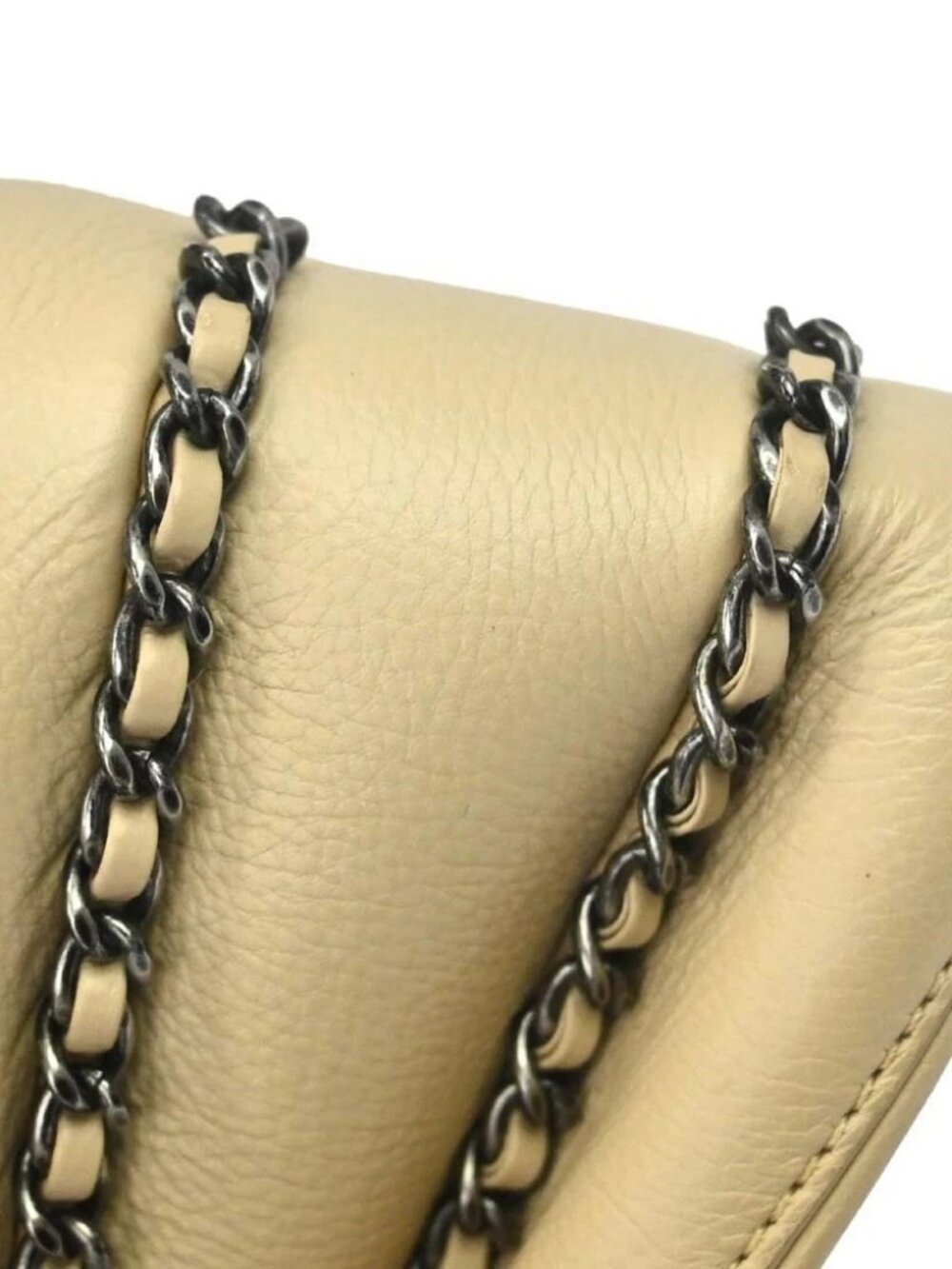 Chanel Beige Calfskin Chain Handbag - Picture 9 of 13
